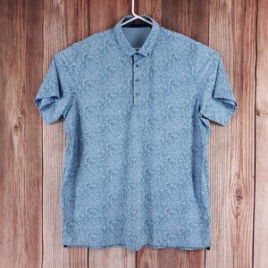 Greyson Mens Size XXL Den of Thieves Wolf Blue Short Sleeve Golf Polo Shirt